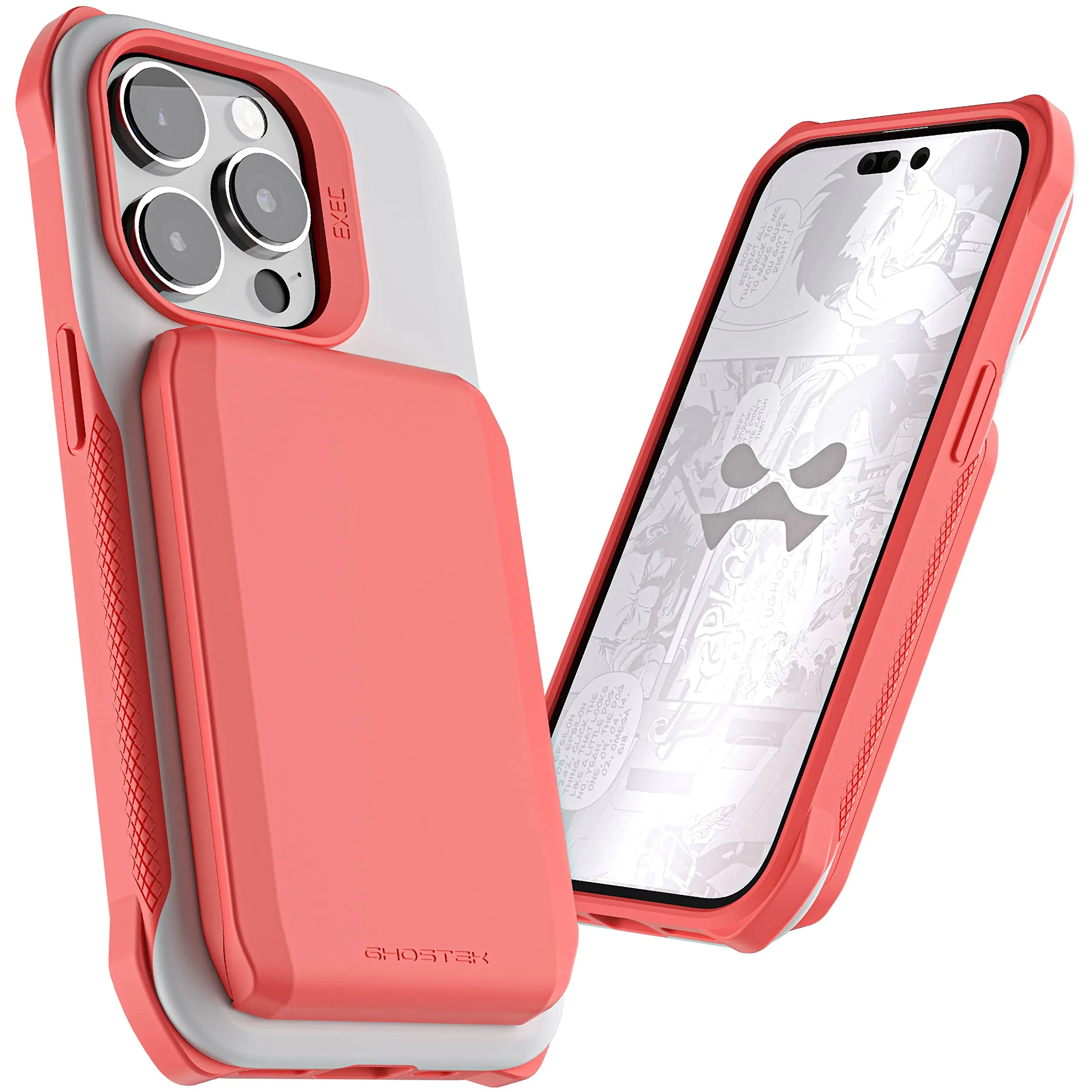 Ghostek EXEC Wallet iPhone 14 Case for Women with MagSafe Magnetic Credit Card Holder Supports Mag Safe Accessories Chargers and Car Mounts Phone Cover Designed for 2022 Apple iPhone 14 (6.1") (Pink)